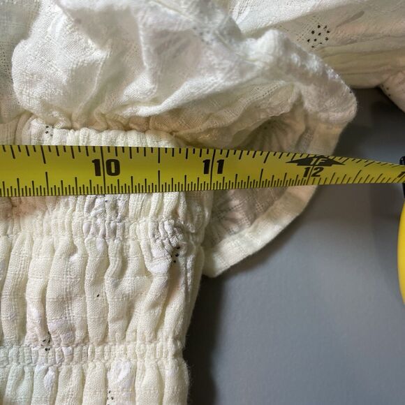 R.Vivimos Puff Sleeve Floral Ruffled Coquette Swing Mini Dress Size 0/2 Milkmaid - Picture 9 of 12